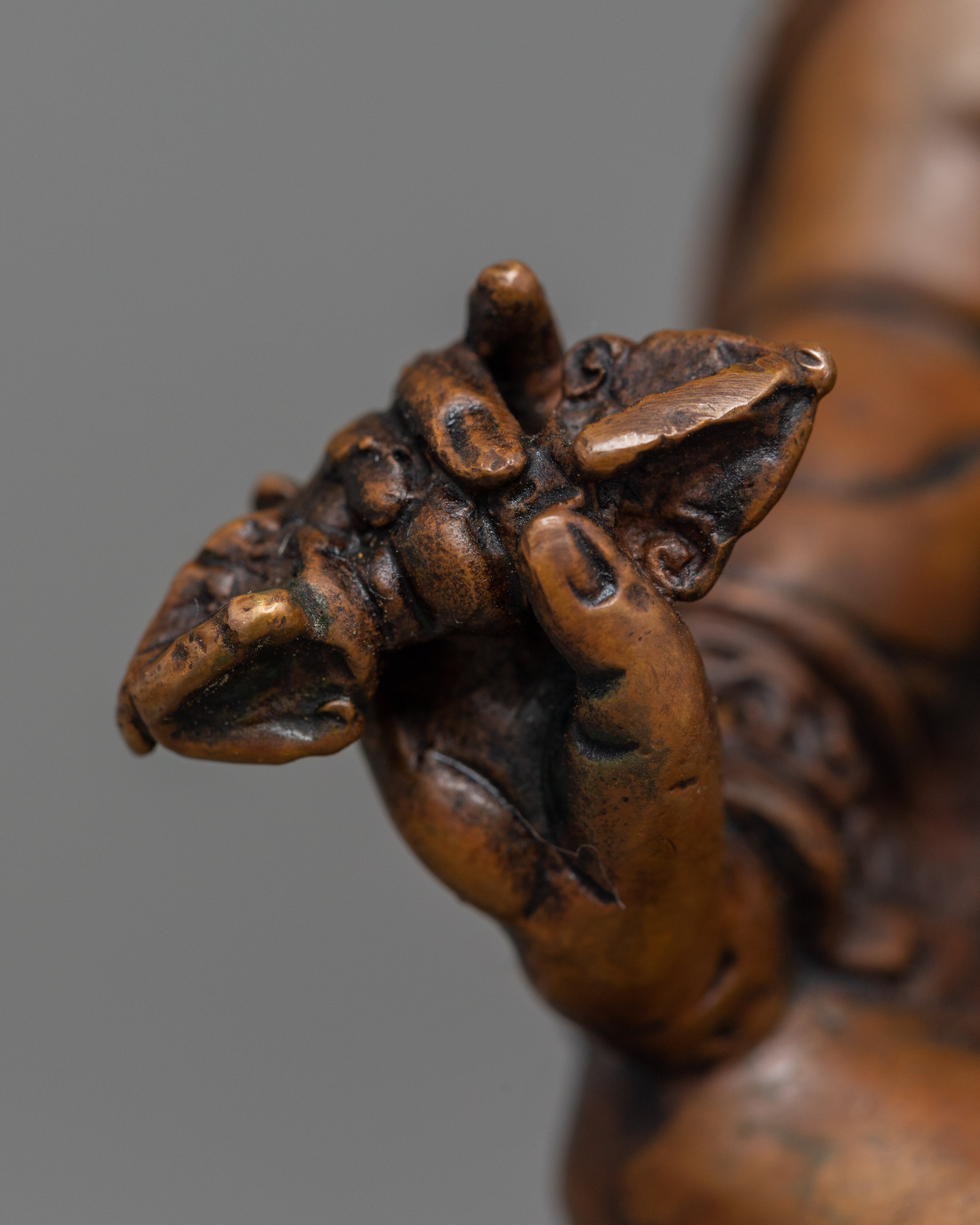 Oxidized Copper Guru Rinpoche Statue | Machine-Made Buddhist Master