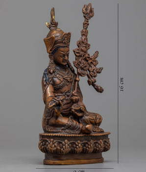 Oxidized Copper Guru Rinpoche Statue | Machine-Made Buddhist Master