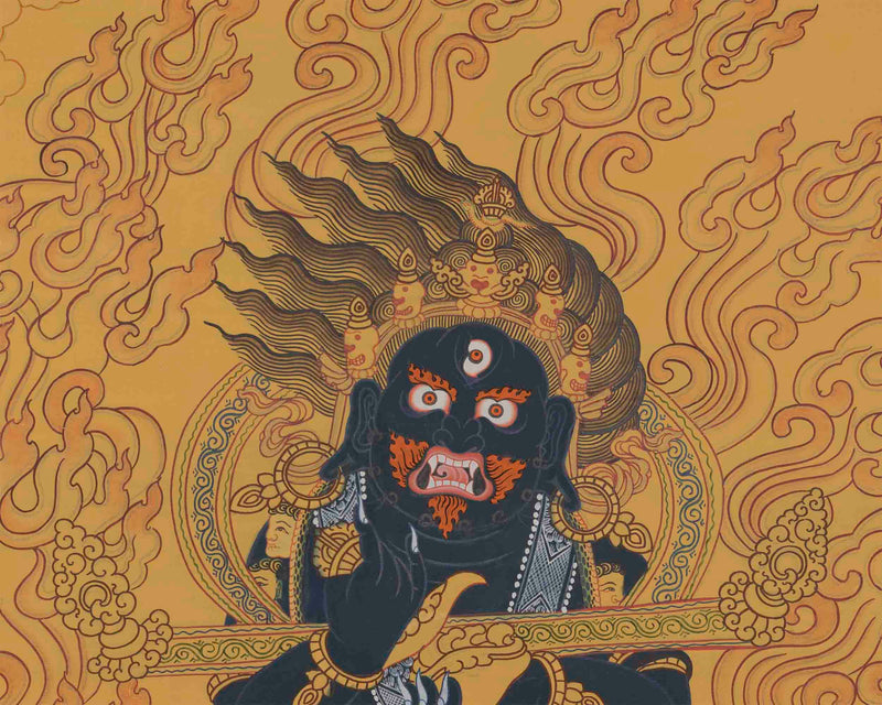 Original Hand-Painted Sakya Mahakala | Tibetan Buddhist Wrathful Dharmapala