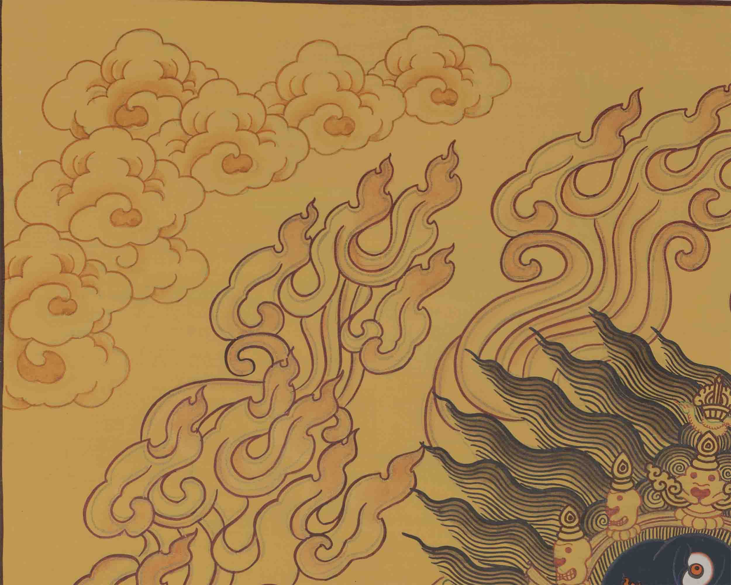 Original Hand-Painted Sakya Mahakala | Tibetan Buddhist Wrathful Dharmapala
