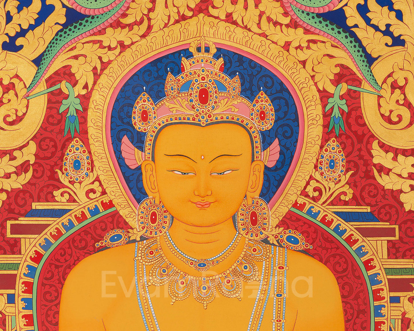 Buddha Ratnasambhava Seated In Lotus Throne Giclee Print | One Of Dhyani (Eternal, Self Born) Buddha