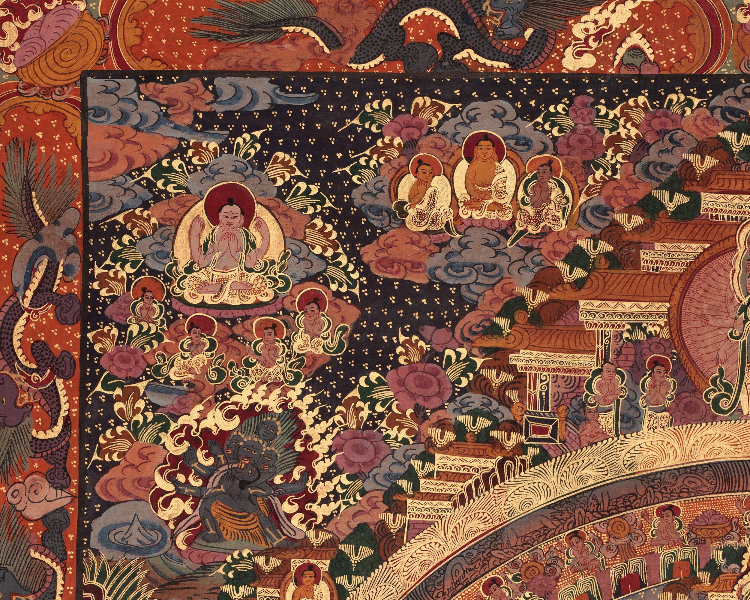 Buddha Mandala Thangka Painting | Himalayan Artwork of Wisdom, Peace, and Awakening
