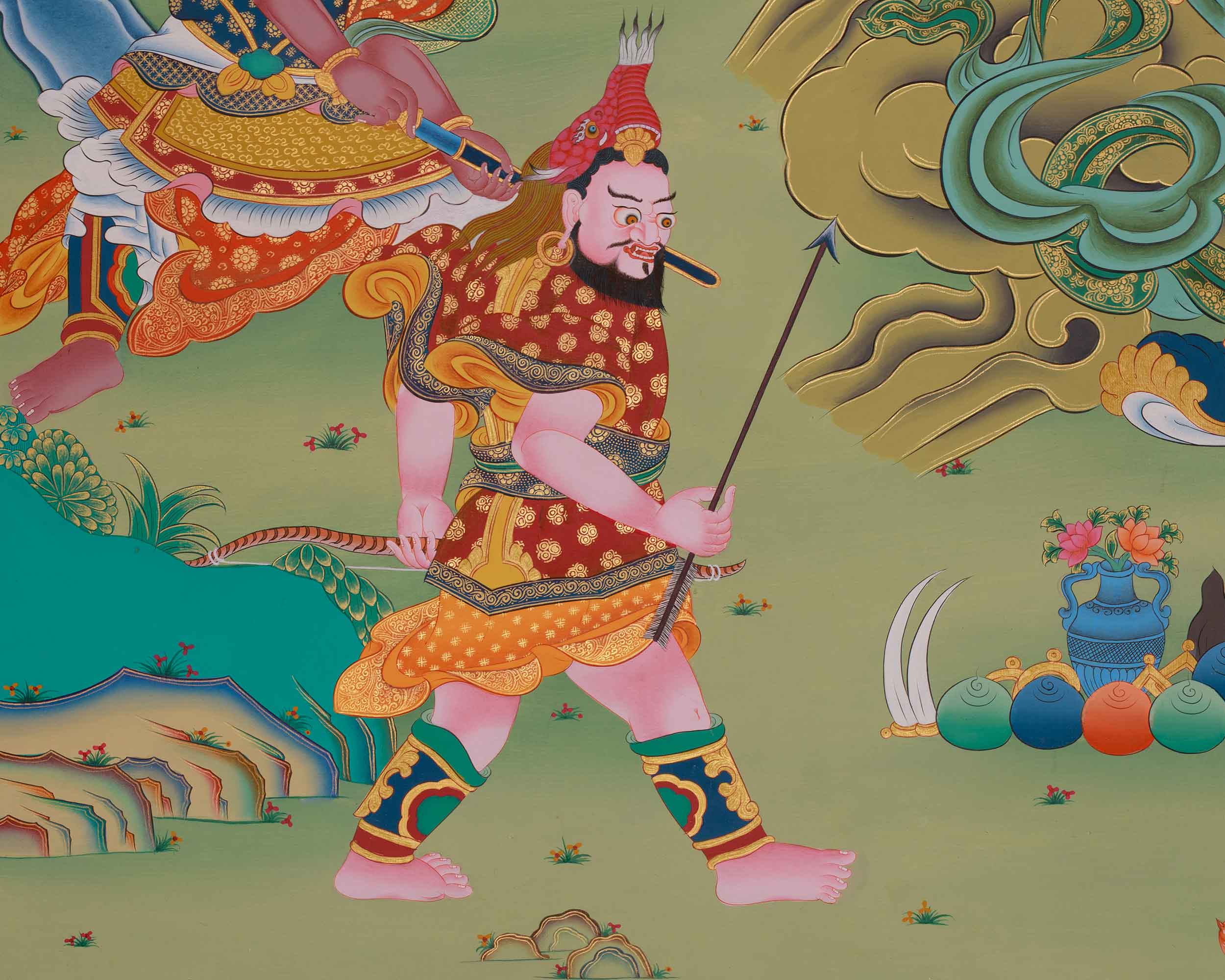 Virudhaka Thangka | Buddhist Guardian King of the South
