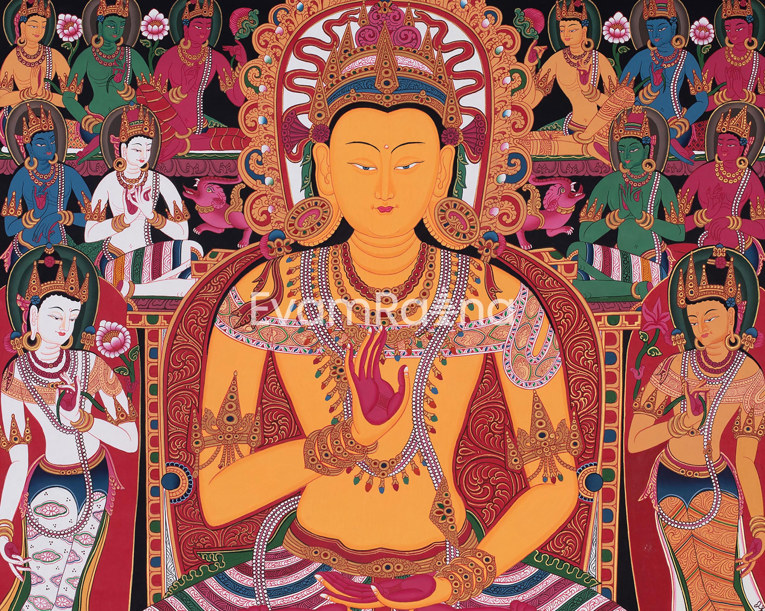 Amoghasiddhi Buddha Thangka | Enlightened Action and Fearless Compassion