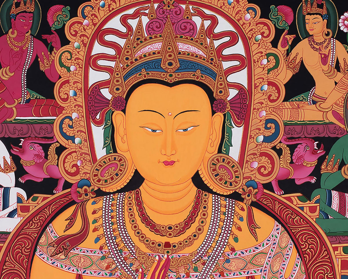 Amoghasiddhi Buddha Thangka | Enlightened Action and Fearless Compassion
