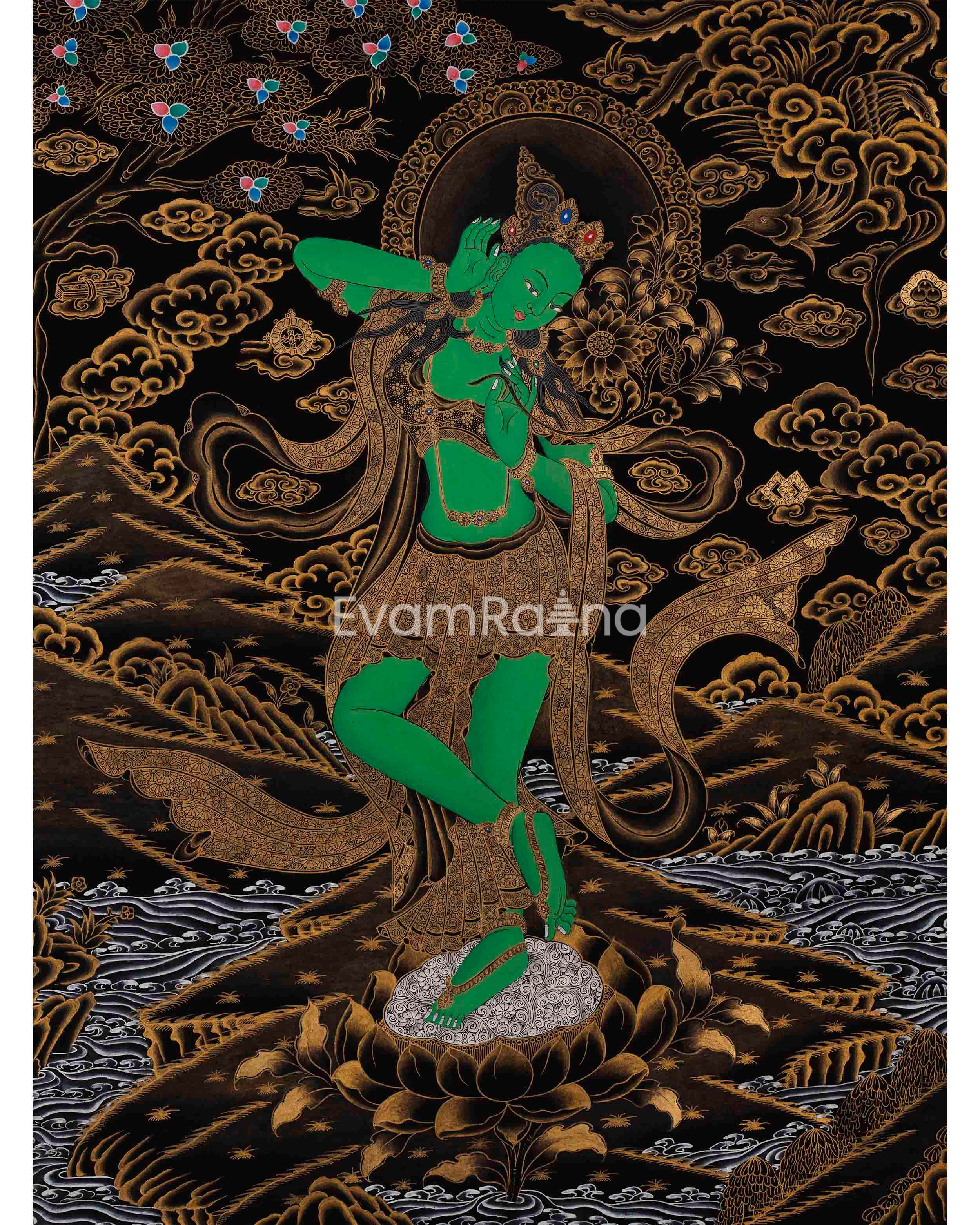 Green Tara Thangka | Tibetan Buddhism Thangka
