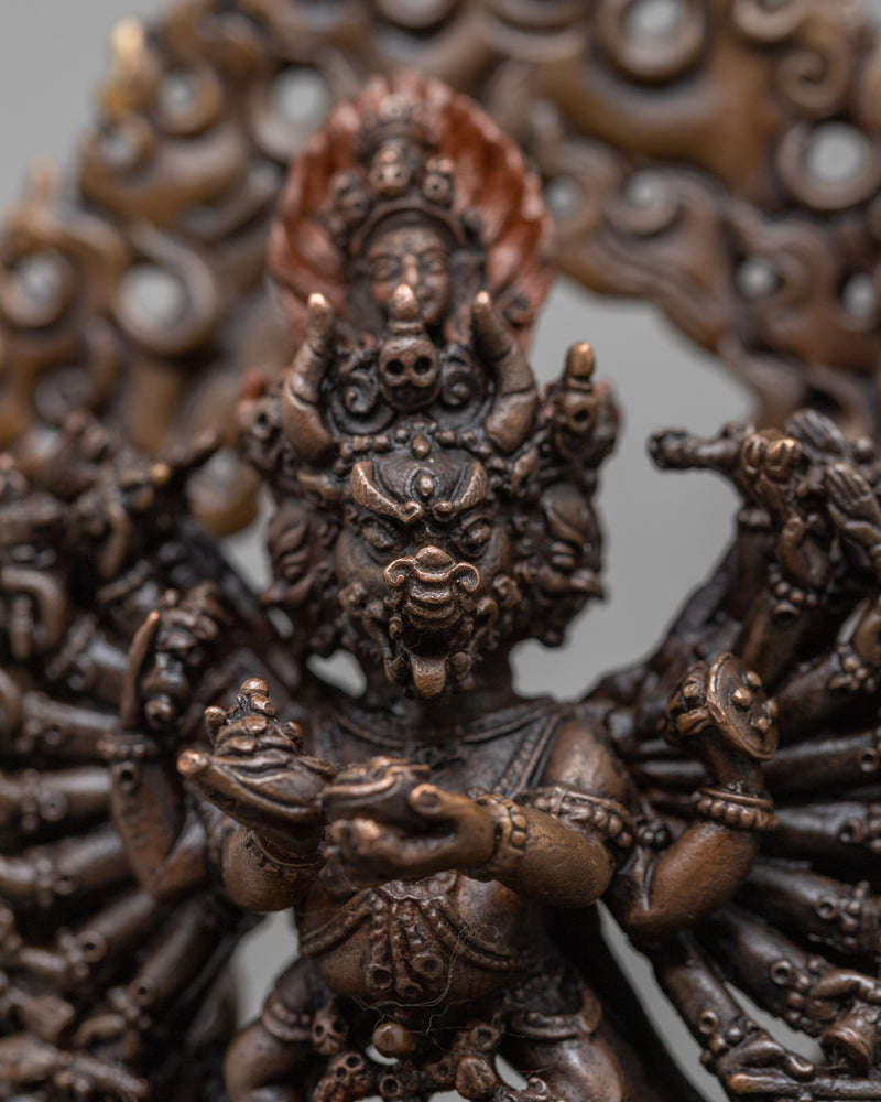 Machine Made Yamantaka With Consort Statue | Depiction of Powerful Buddhist Deity in Union