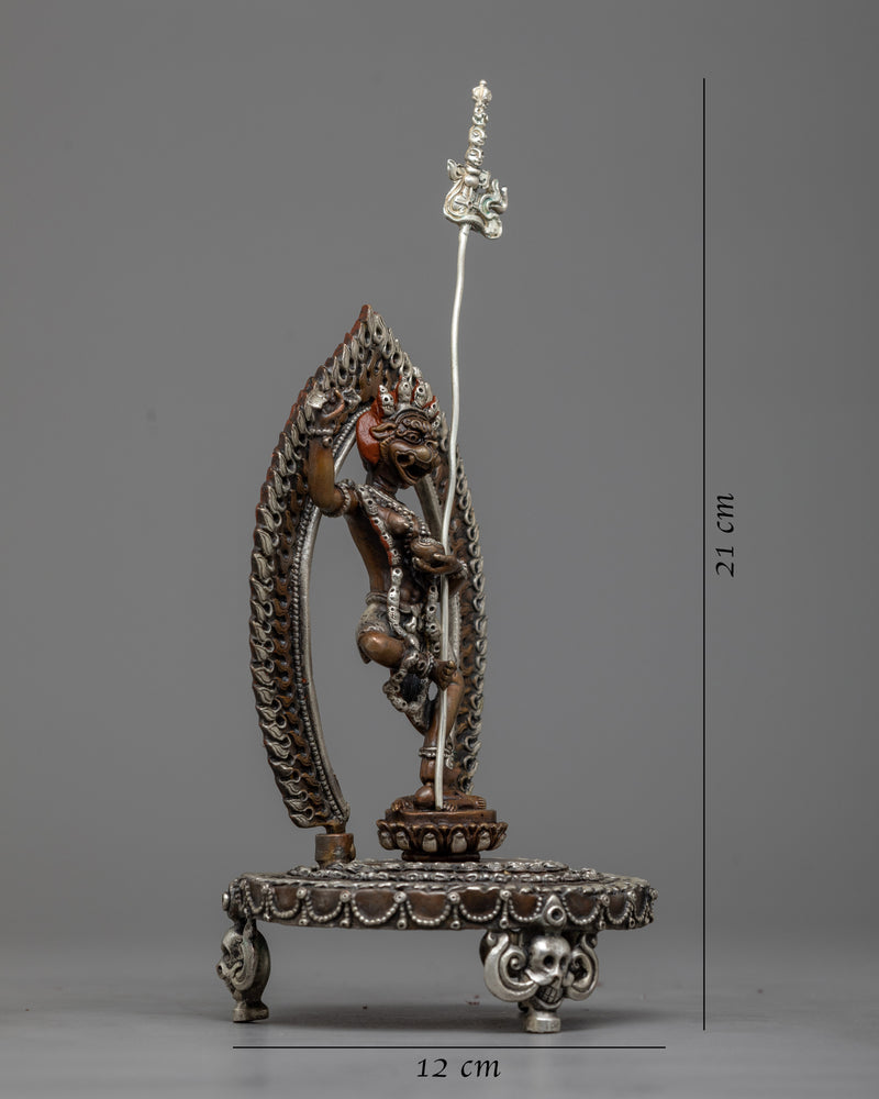 Machine Made Singha Mukha Statue | Crafted with Oxidized Copper for Spiritual Presence