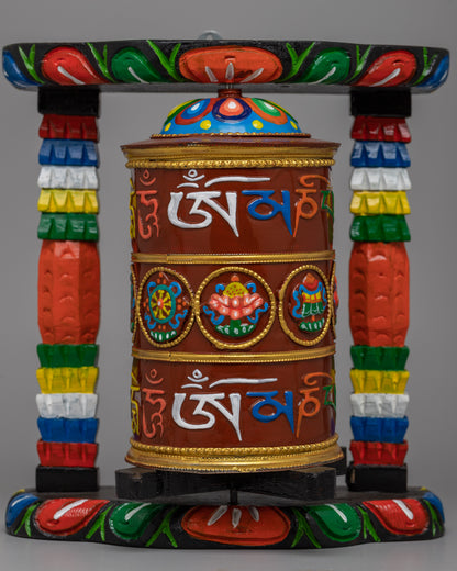 Evamratna's Mantra Prayer Wheel | Buddhist Ritual Tool for Serenity and Mindfulness