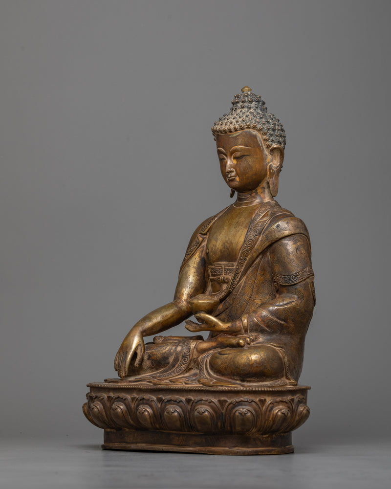 Shakyamuni Buddha Statue with 24K Gold Gilding | Exquisite Manifestation of Sacred Artistry