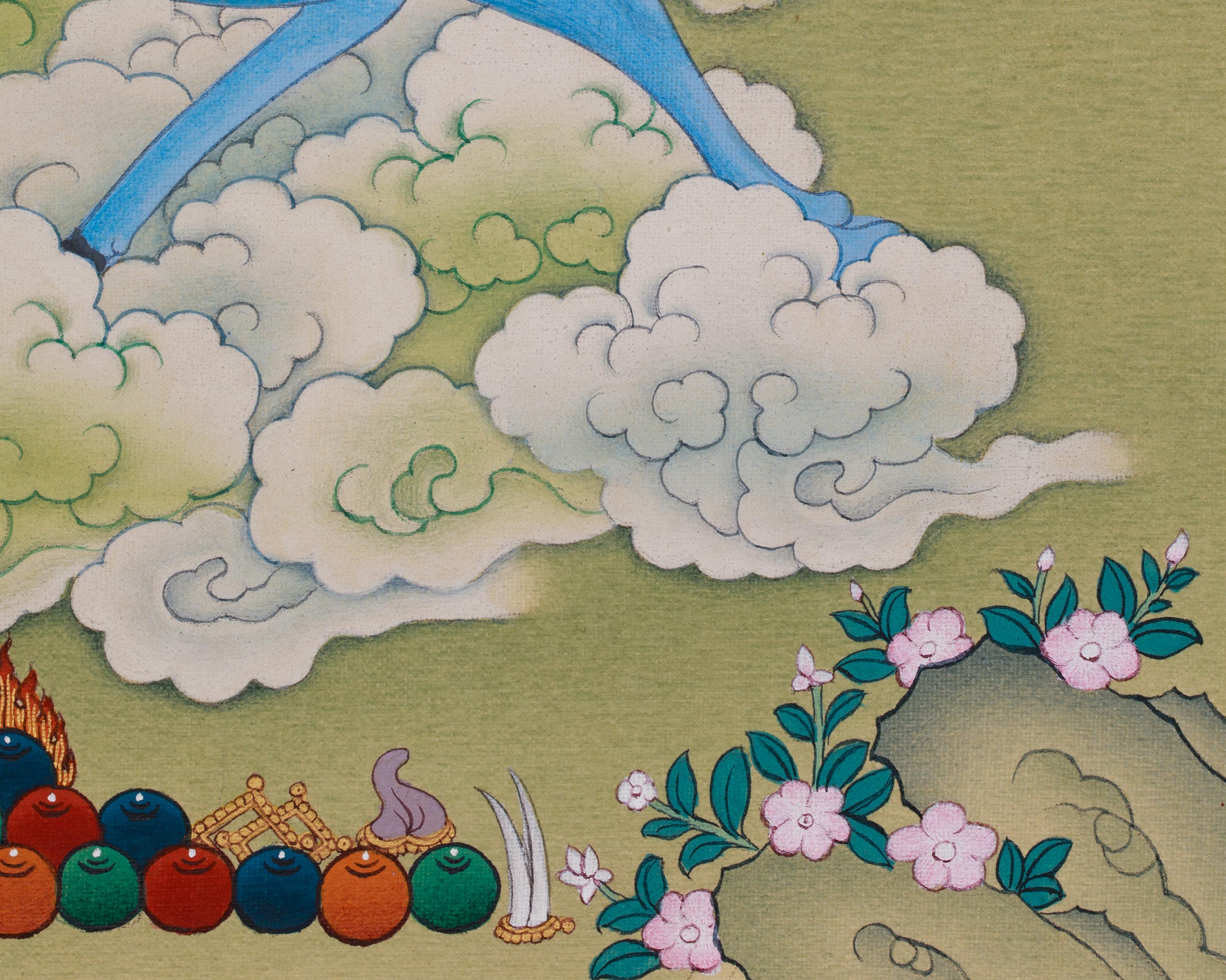 Achi Chokyi Drolma with Jigten Sumgon Thangka | The Protector Deity and Revered Teacher