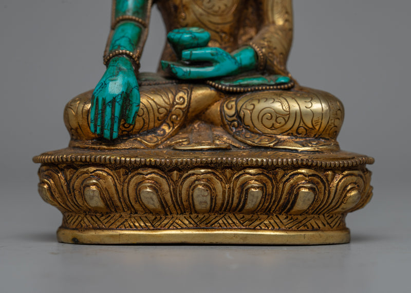 Turuquoise Shakyamuni Buddha Statue | Symbolizing Spiritual Serenity and Wisdom