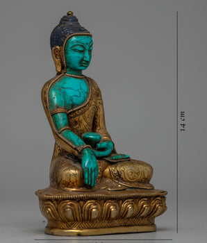 Turuquoise Shakyamuni Buddha Statue | Symbolizing Spiritual Serenity and Wisdom