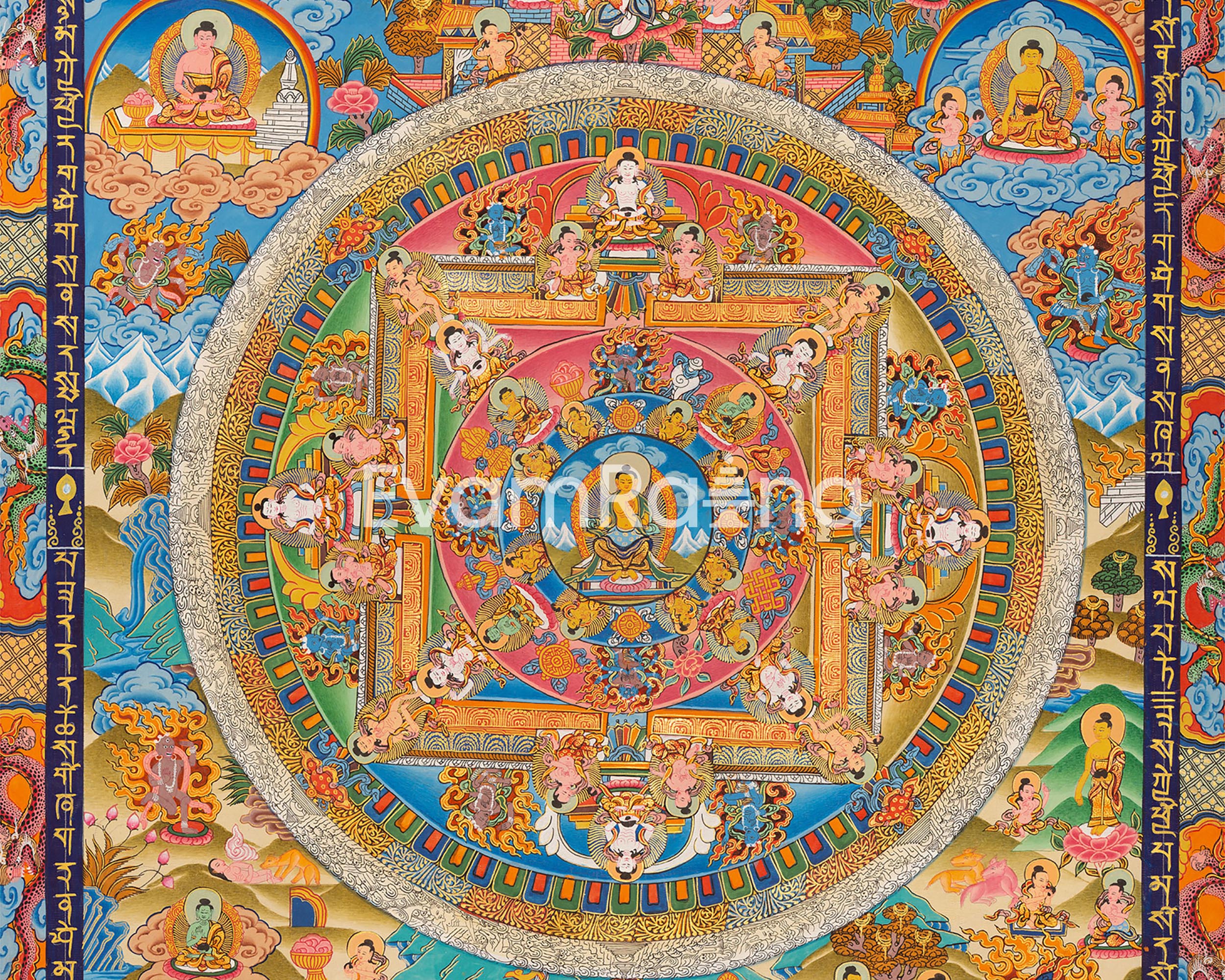 Maitreya Buddha Mandala Thangka | Sacred Art of the Future Buddha