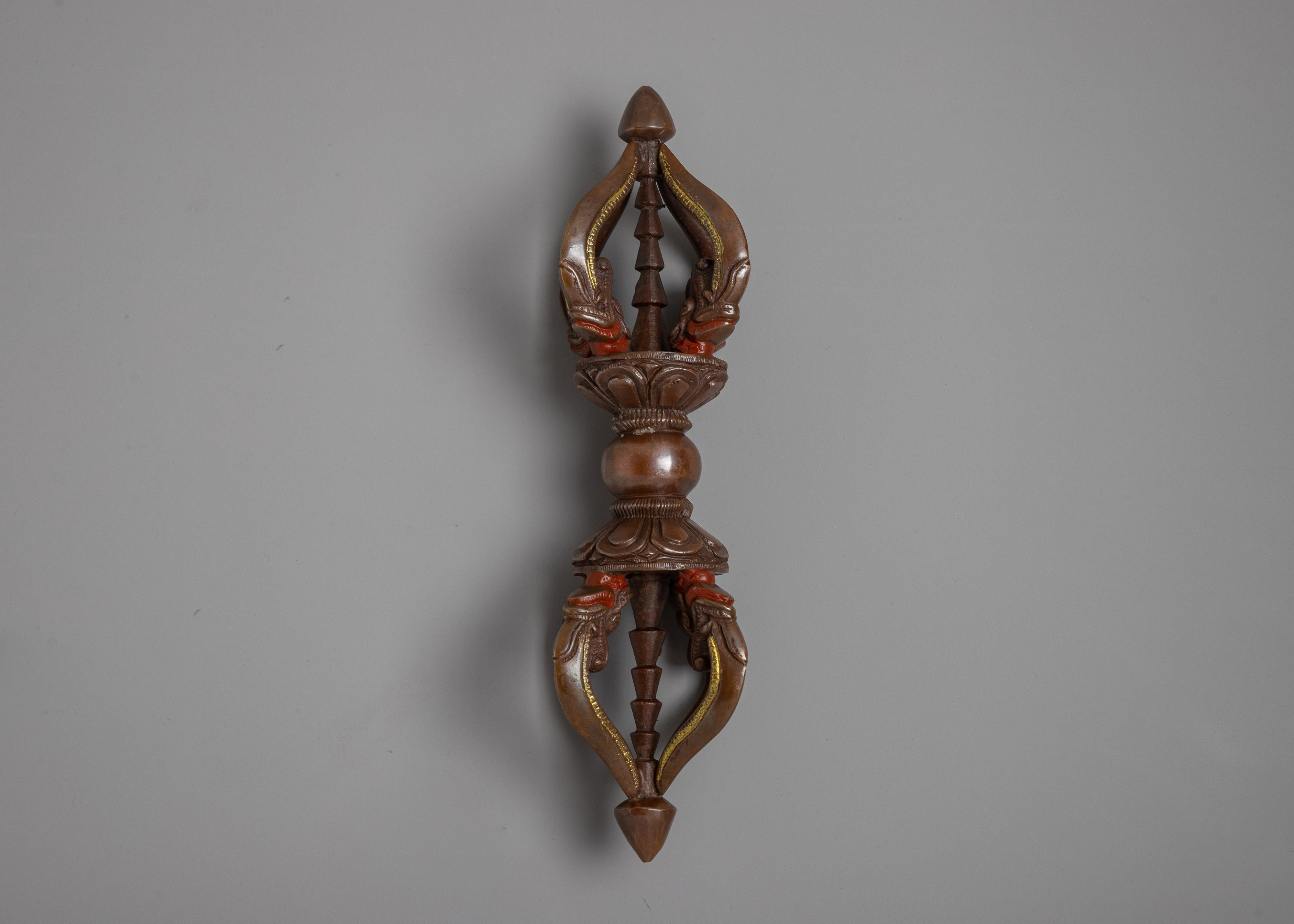 Buddhist Oxidized Copper Vajra | Spiritual Meditation and Ritual Accessory