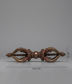 Buddhist Oxidized Copper Vajra | Spiritual Meditation and Ritual Accessory
