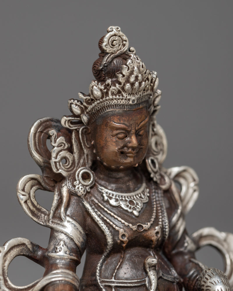 Dzambhala Wealth Deity Statue | Machinemade Statue in Oxidized Copper for Prosperity