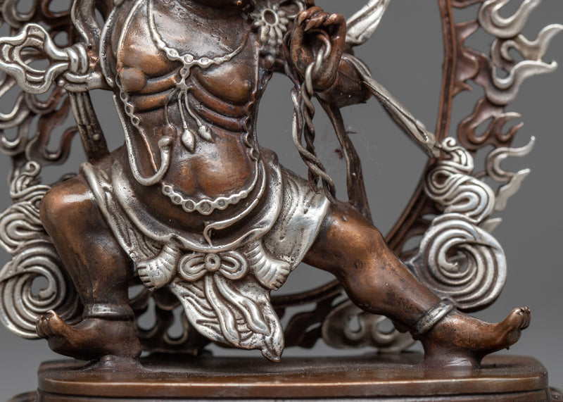 Machine Made Dharmapala Vajrapani Statue | Effortless Precision in Sacred Representatio