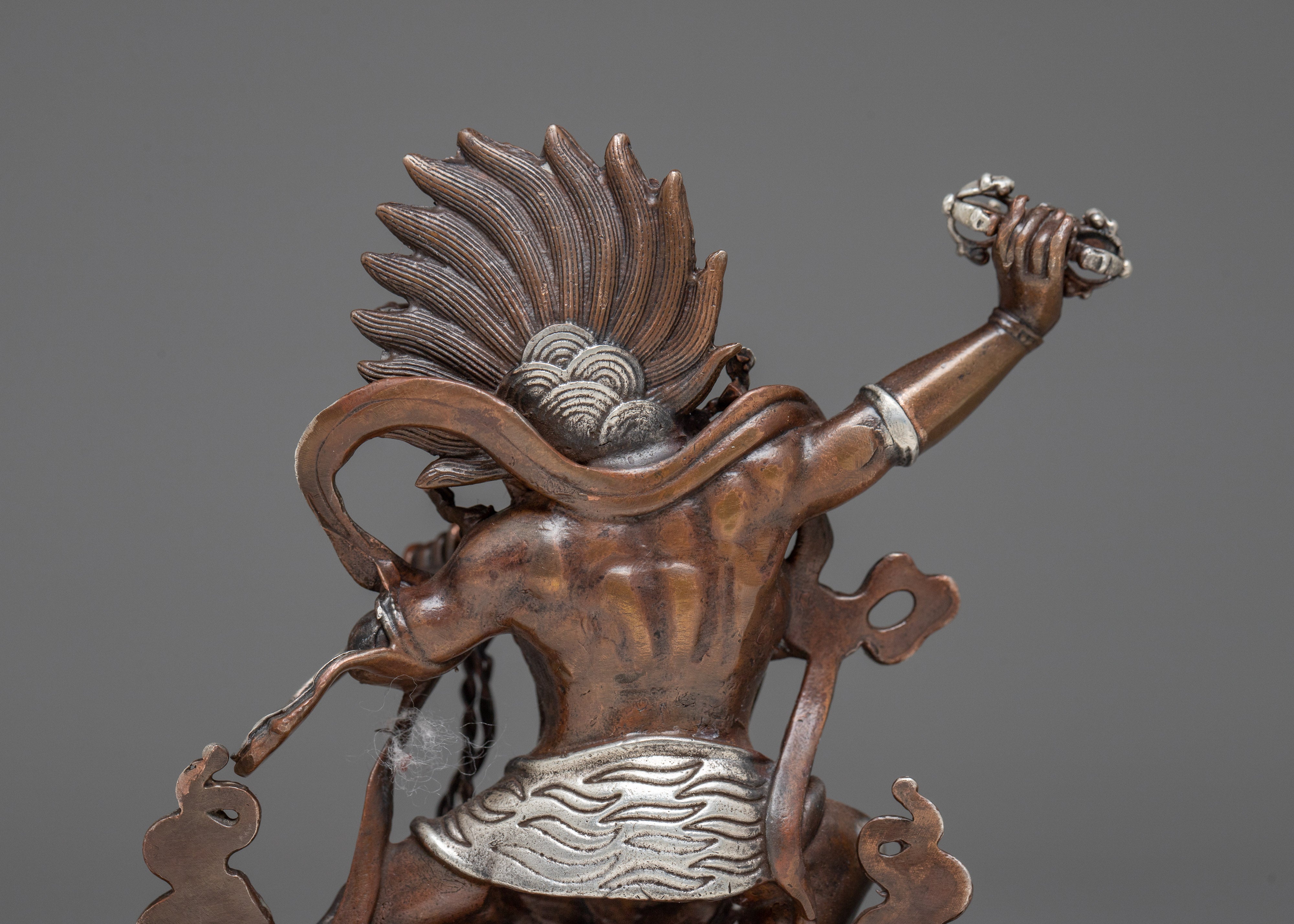 Machine Made Dharmapala Vajrapani Statue | Effortless Precision in Sacred Representatio