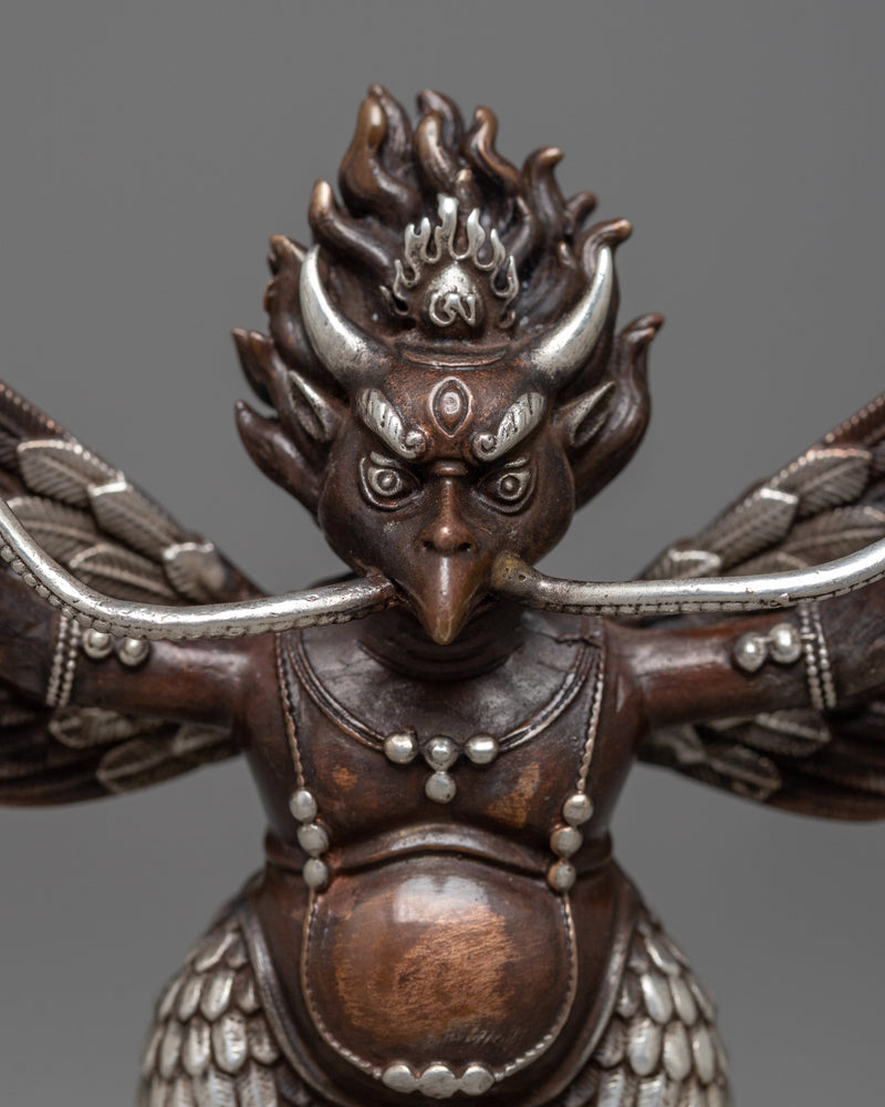 Copper Machine Made Garuda Statue | Intricately Crafted Symbol of Power and Protection