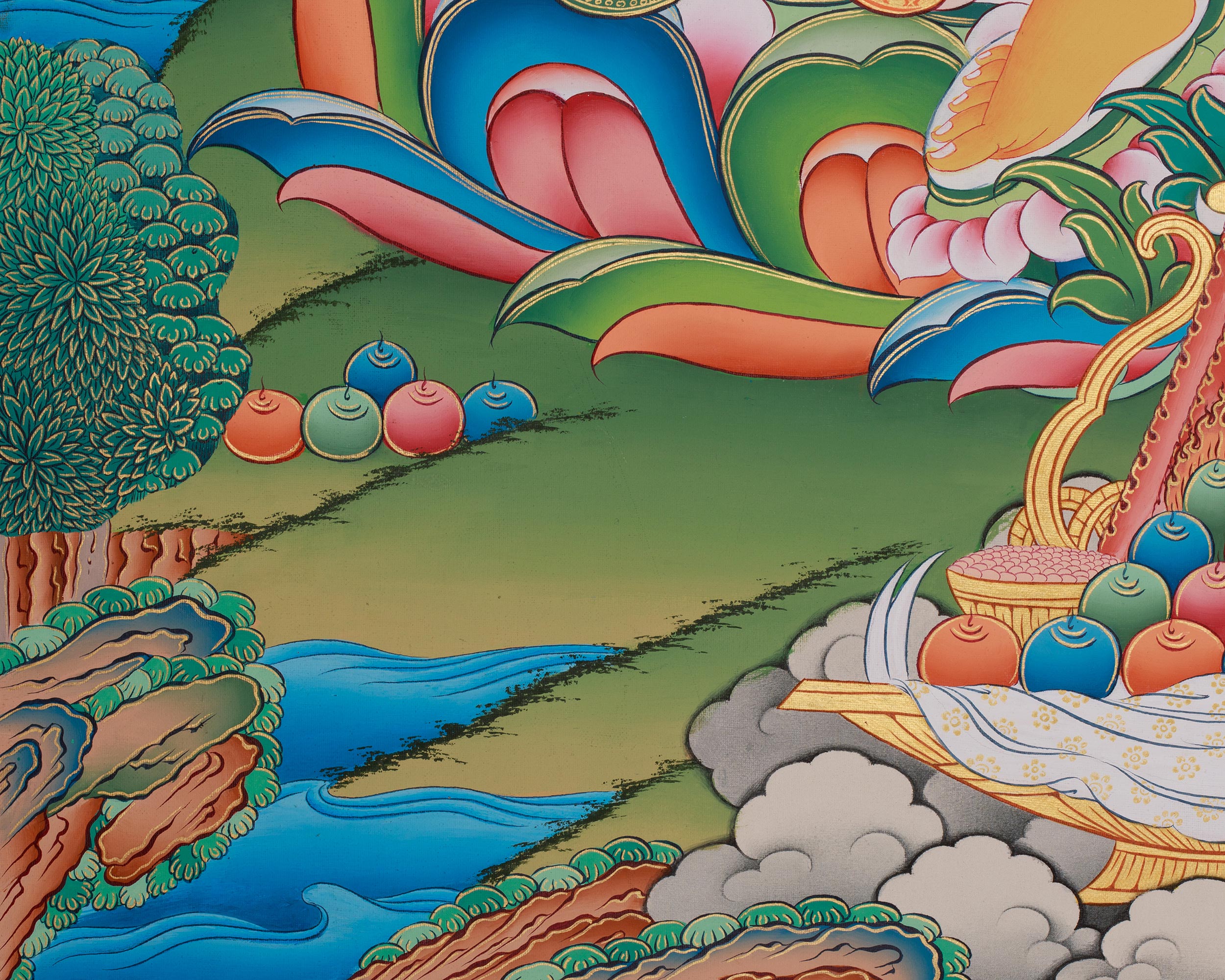 Deity of Wealth Dzambhala Thangka | Spiritual Prosperity And Abundance