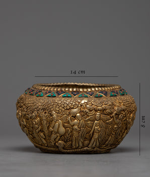 Traditional Copper Dhupur Pot | Spiritual Rice Offering Pot
