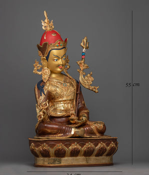 Large Guru Rinpoche Statue | Hand-Carved Guru Padmasambhava Sculpture