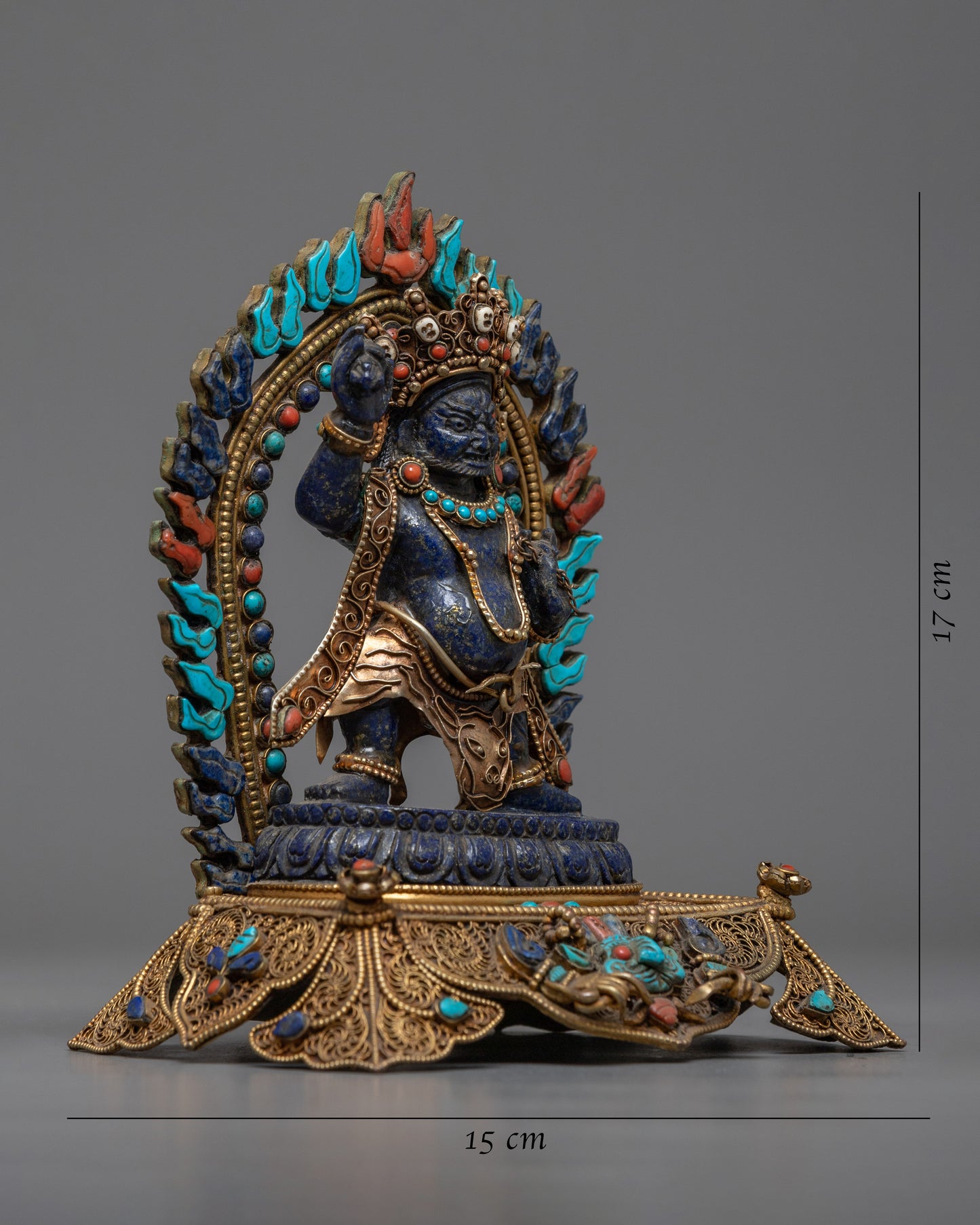 Vajrapani Lapis Statue | Handmade Protector Deity Sculpture