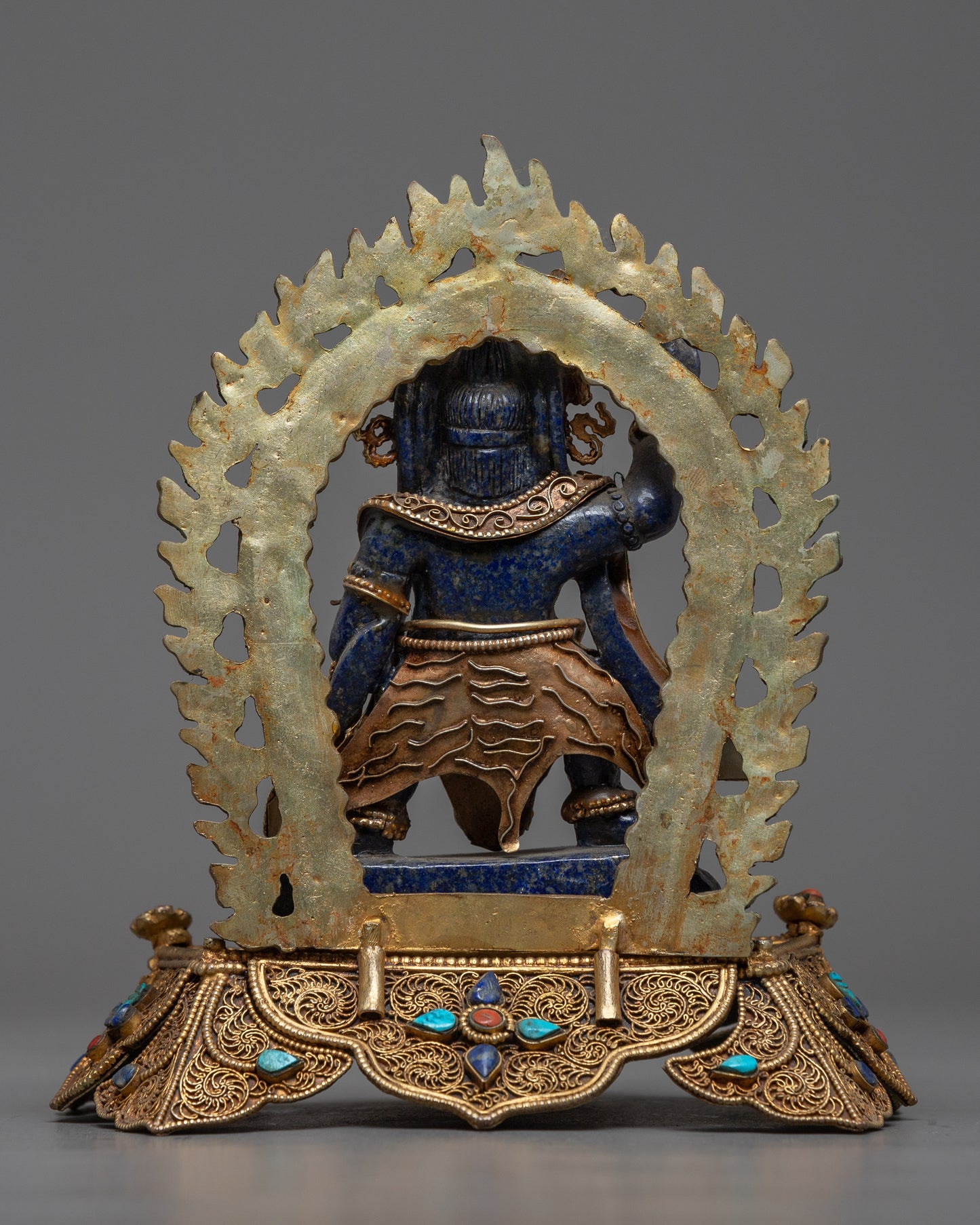 Vajrapani Lapis Statue | Handmade Protector Deity Sculpture