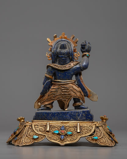 Vajrapani Lapis Statue | Handmade Protector Deity Sculpture