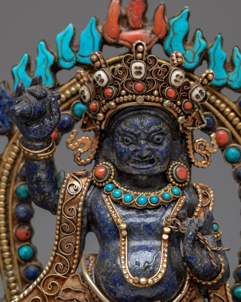 Vajrapani Lapis Statue | Handmade Protector Deity Sculpture