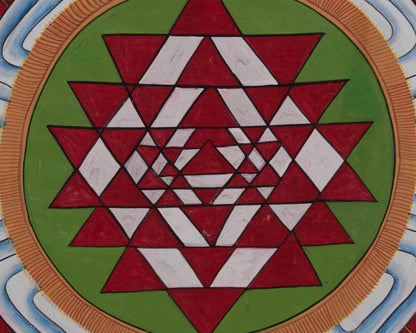 Vintage Shree Yantra Mandala | Original Hand-Painted Shree Yantra