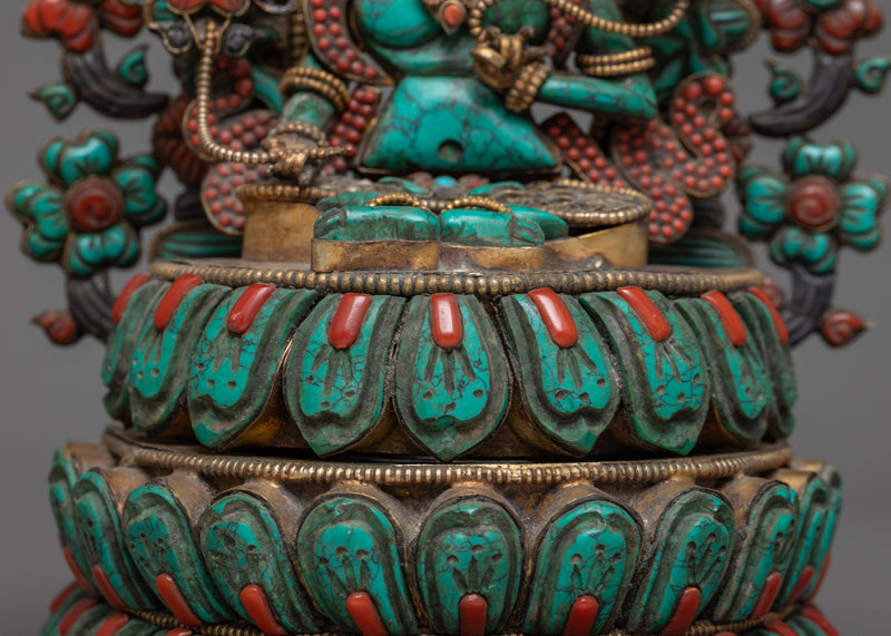 Turquoise Green Tara Statue  |  Compassionate Goddess Figure