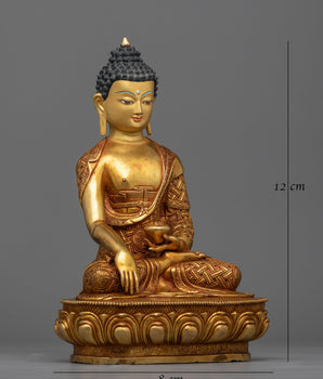 Handmade Shakyamuni Buddha Statue | 24K Gold Gilded Enlightenment