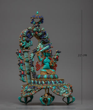 Turquoise Manjushri Statue | Buddhist Enlightenment Figure For Meditation Decor