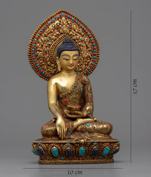 Serene Shakyamuni Buddha Statue | Traditional Himalayan Buddhist Artwork
