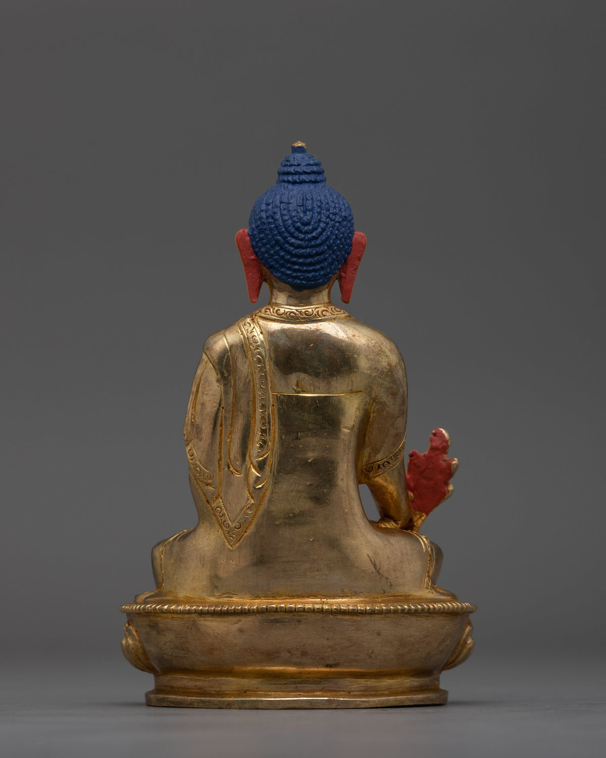 Traditionally Gilded in Gold 24K Bhaisajyaguru Healing Buddha Figurine | Handcrafted Buddhist Figurine