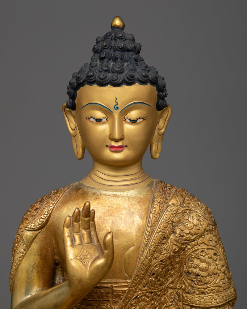 Copper Buddha Amogasiddhi Statue | Perfect for Creating a Sacred and Peaceful Atmosphere