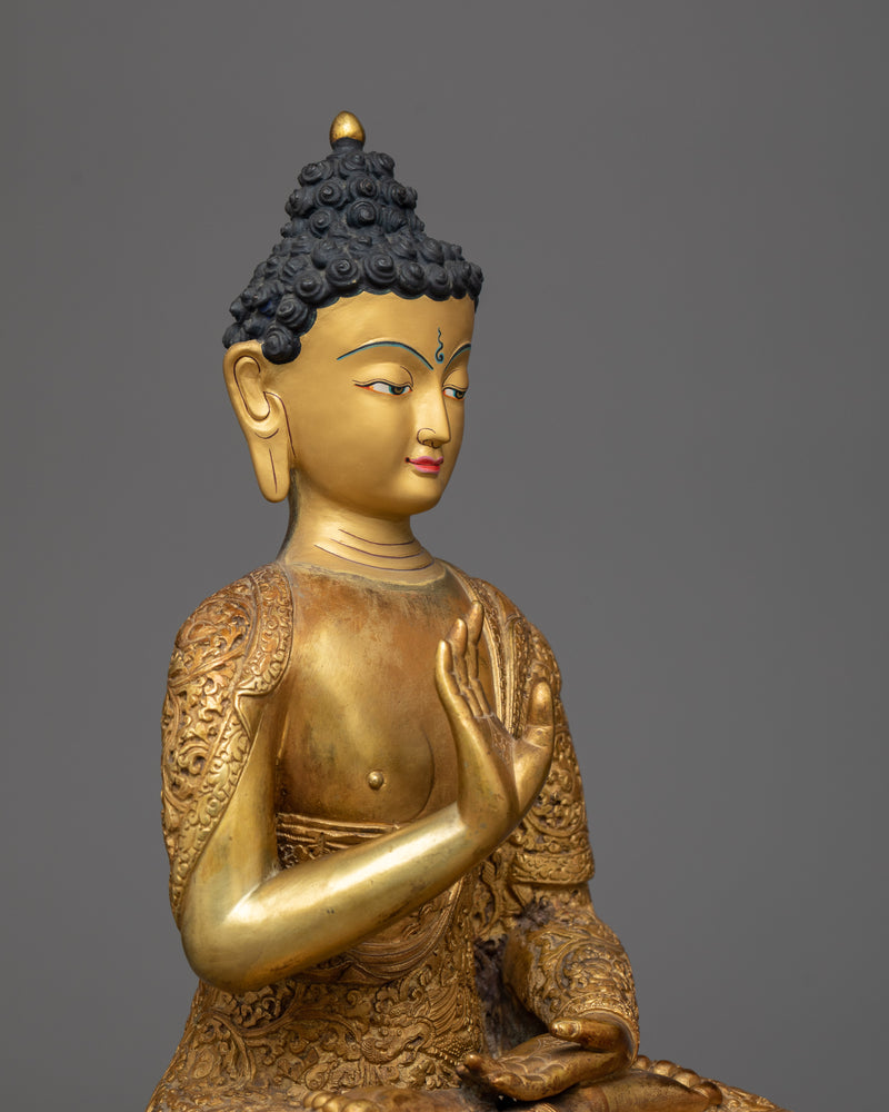 Copper Buddha Amogasiddhi Statue | Perfect for Creating a Sacred and Peaceful Atmosphere