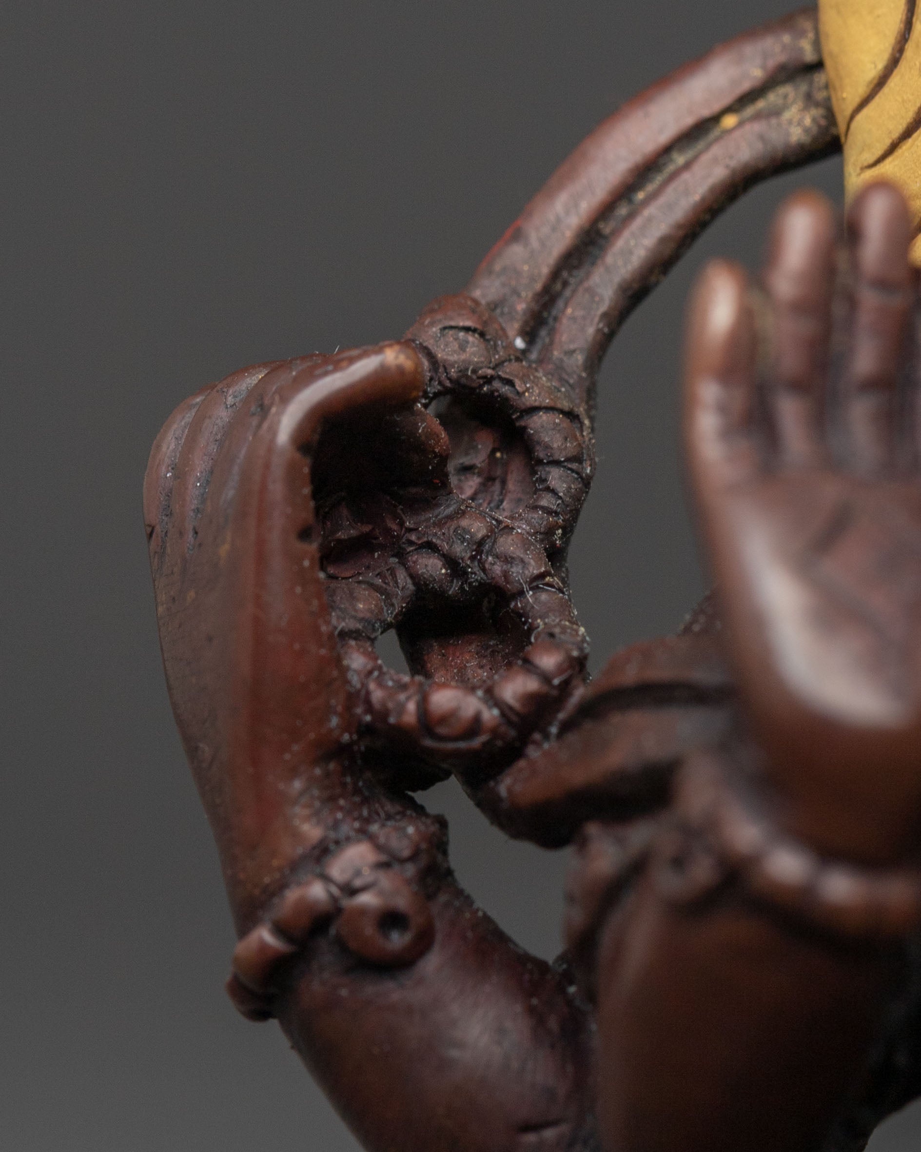 Spiritual Handmade Ganesh Sculpture | 24K Gold Gilded Ganesh | Oxidized Copper Altar Decor