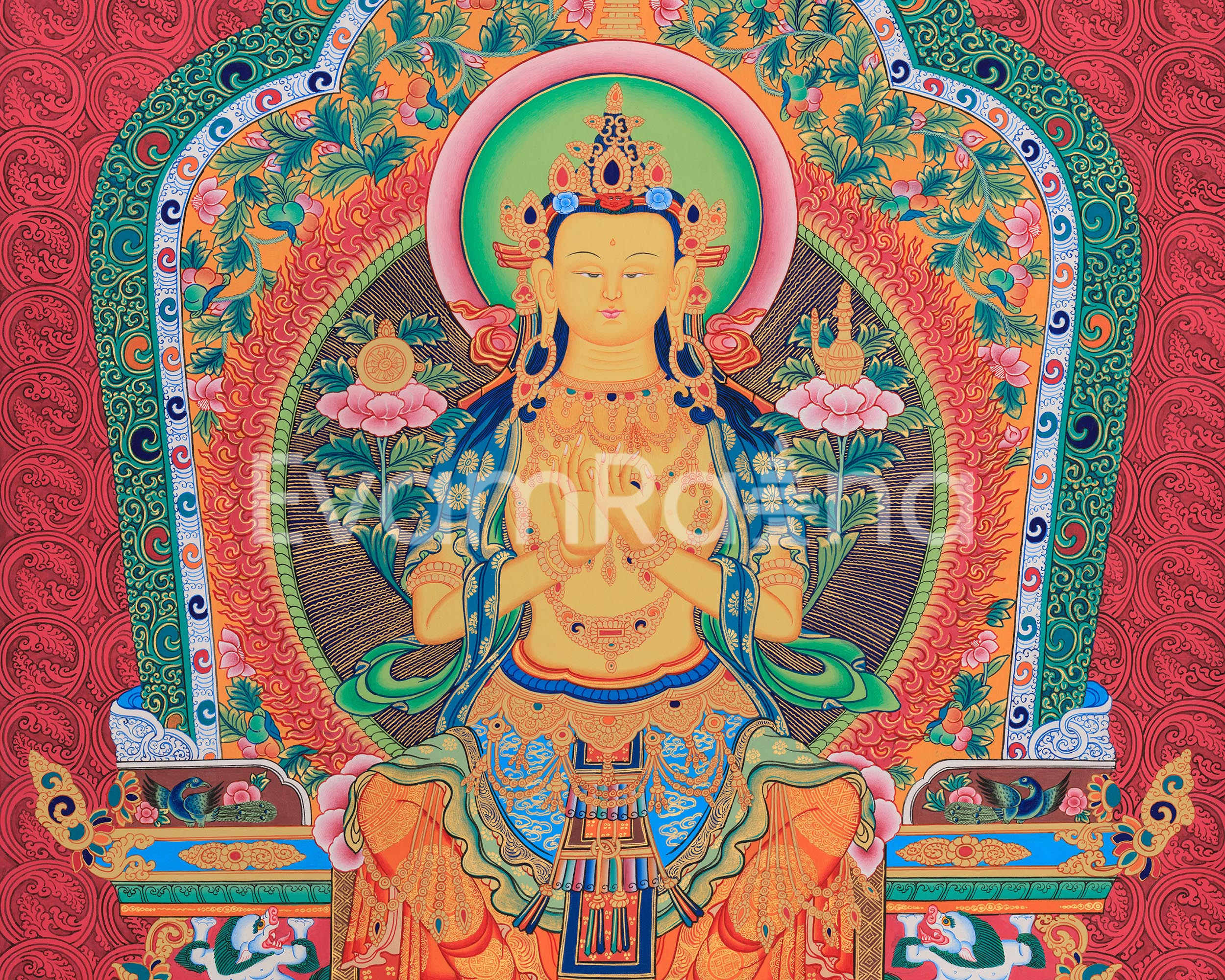 Enlightened Maitreya Buddha Canvas Print | Giclee Artwork