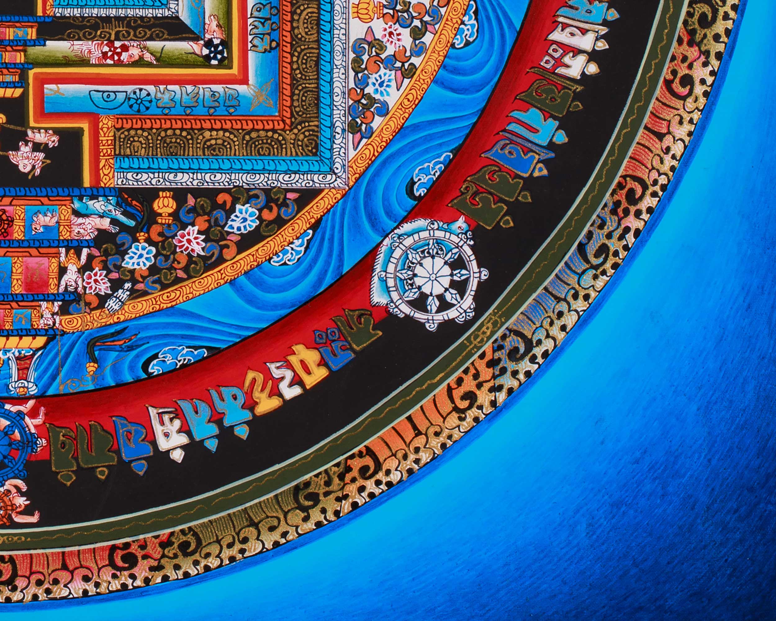 Divine Kalachakra Mandala Art | Sacred Tibetan Buddhist Painting of Cosmic Wisdom