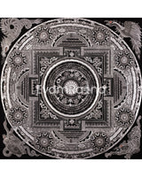 Eight Auspicious Symbol Mantra Mandala | Giclée Cavans Print | Monochromatic Artwork