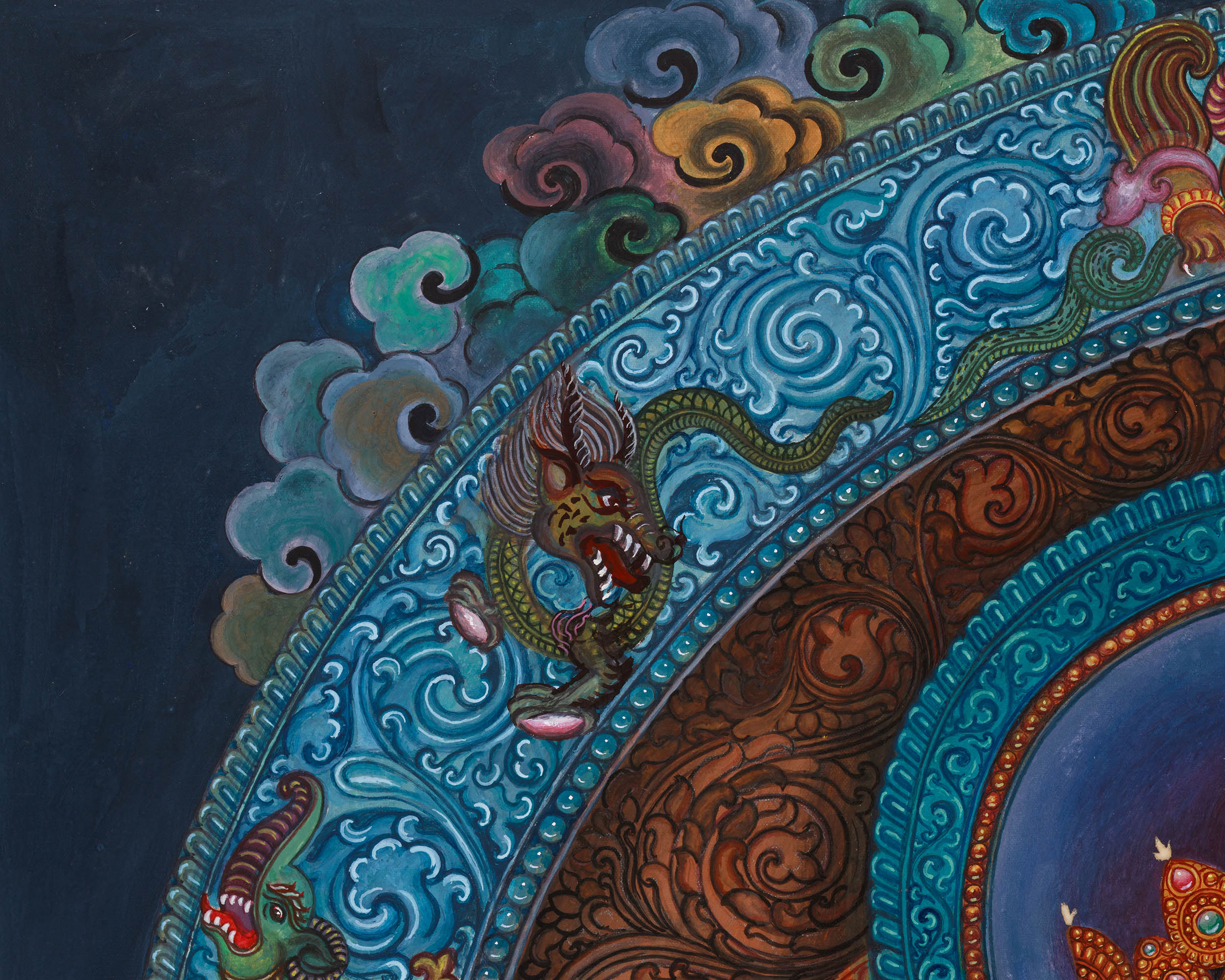 Original 6-Arms Vasudhara Thangka | Hand-Painted Newari Artistry