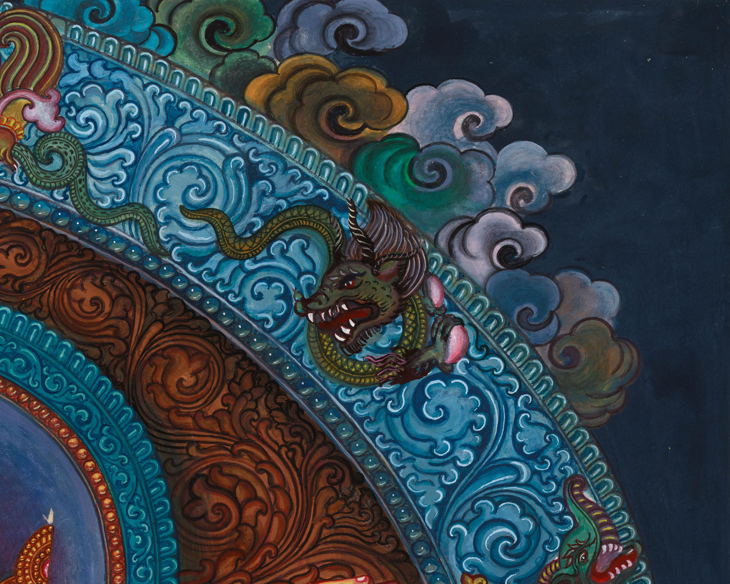 Original 6-Arms Vasudhara Thangka | Hand-Painted Newari Artistry