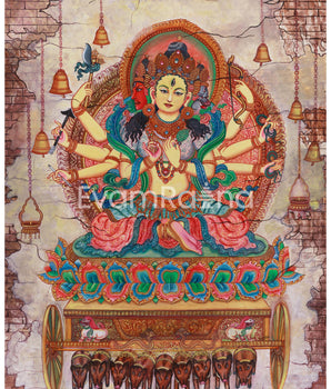 Digital Print of Marichi Devi | Tantric Goddess of Protection on Cotton Canvas