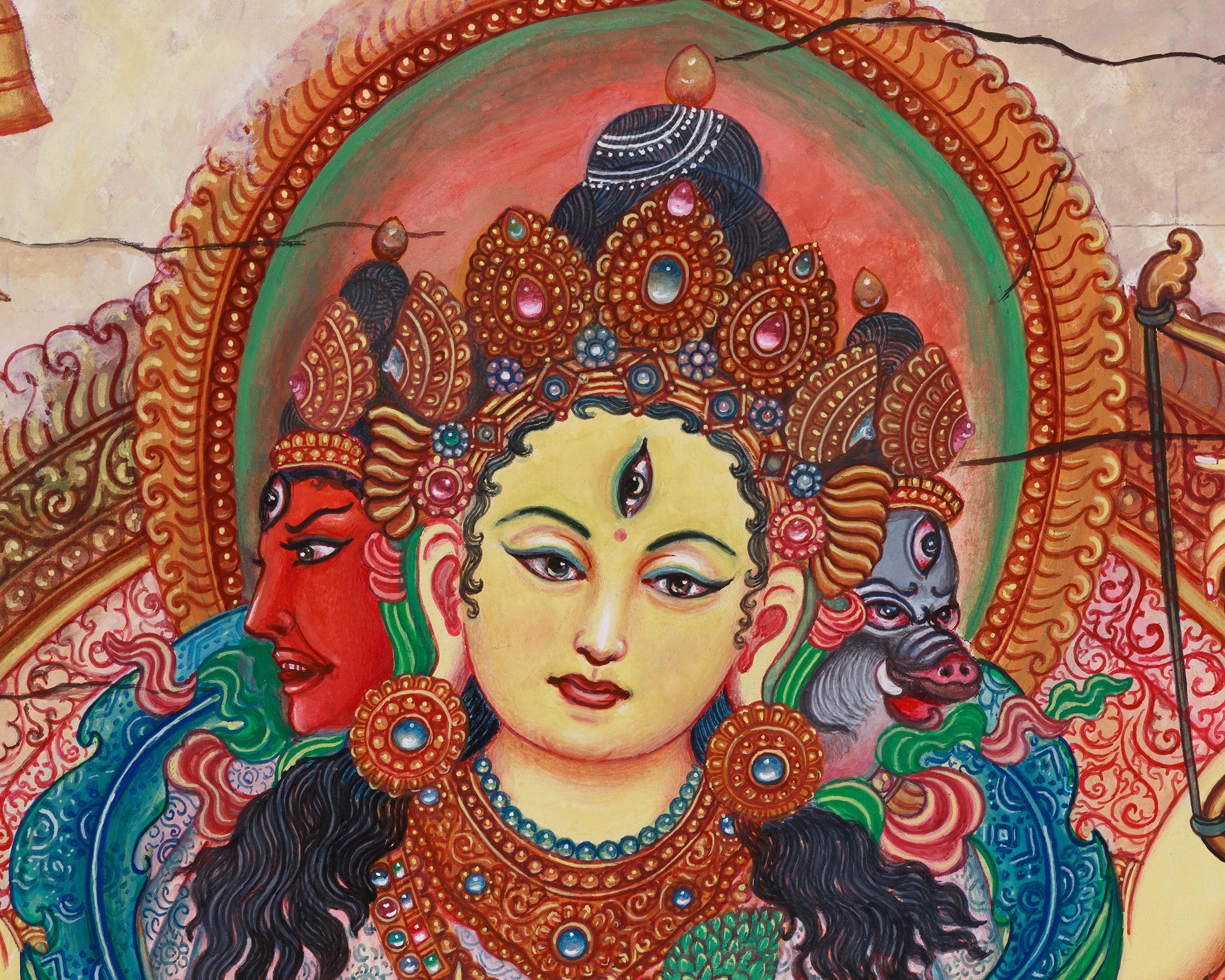 Digital Print of Marichi Devi | Tantric Goddess of Protection on Cotton Canvas