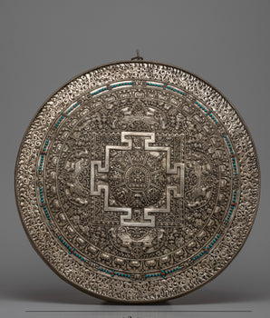 Copper Buddhist Mandala Thangka Wall Hanging