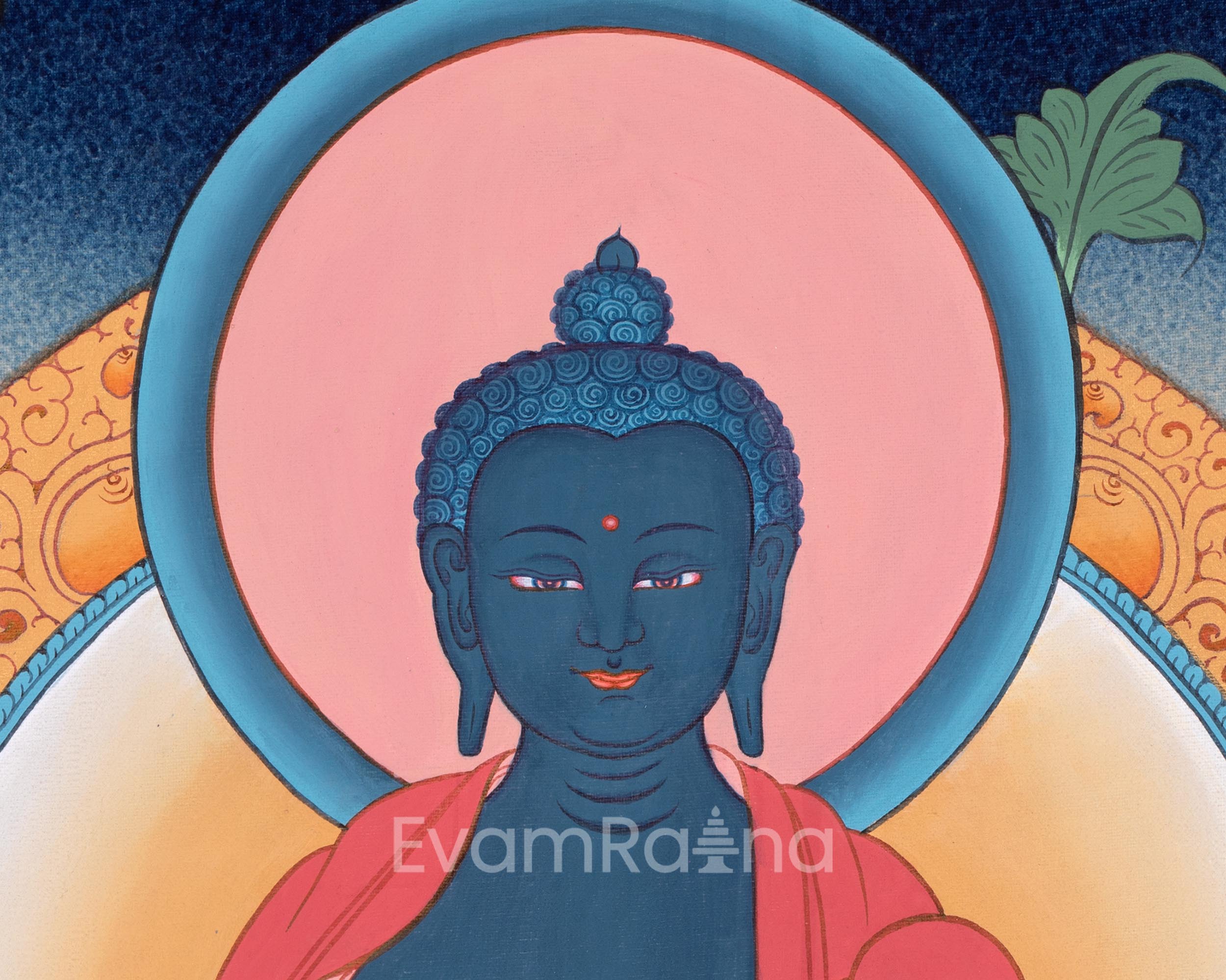 Medicine Buddha Thangka Painting | Hand Painted Healing Buddha | Art for Enlightenment