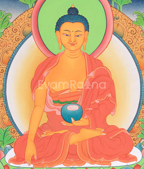 Shakyamuni Buddha Art | Hand Painted Sacred Thangka Painting | Spiritual Wall Decors